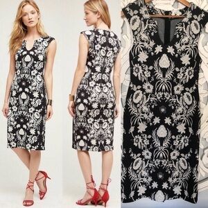NEW Anthropologie’s HD in Paris “Etienne” Stretchy Midi Size 10 Sleeveless Dress